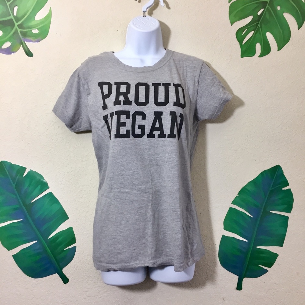 Proud Vegan Gray T-Shirt (M) - Picture 5 of 7
